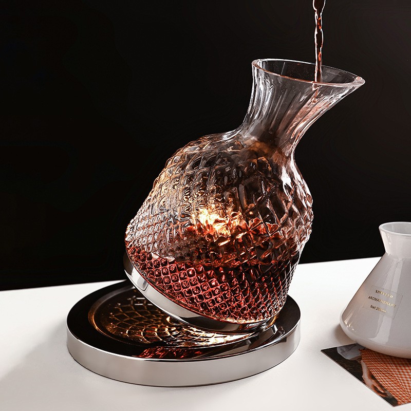 Kaca Kristal Rotating Decanter