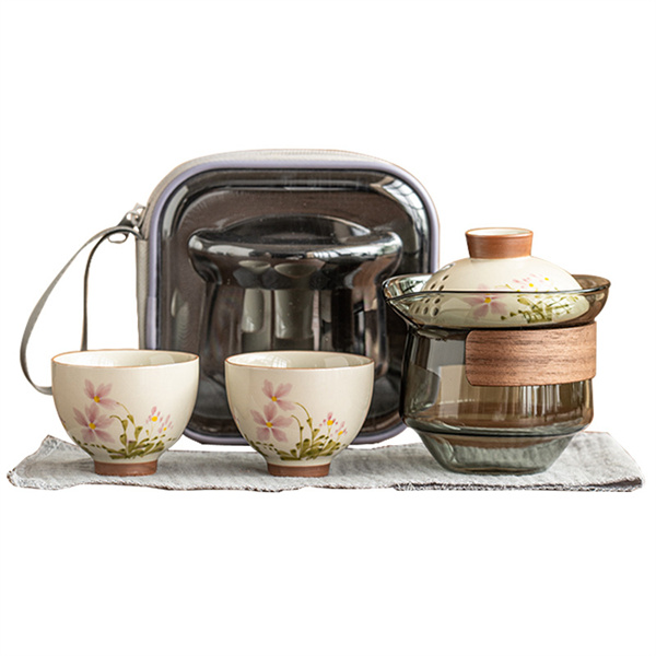 Daisy Kaca Portabel Tea Set