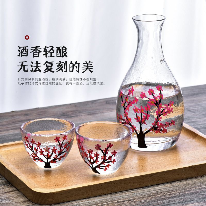 Set Botol Sake Kaca Plum