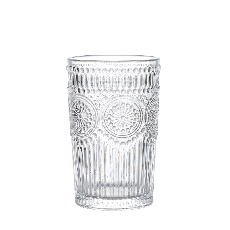 Vintage Sun Embossed Kaca Drinking Glass